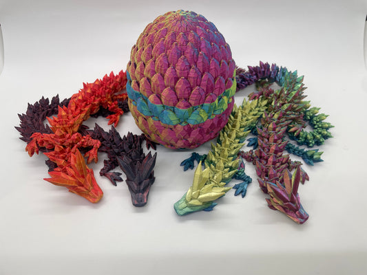 3D Printed Articulated Crystal Dragons
