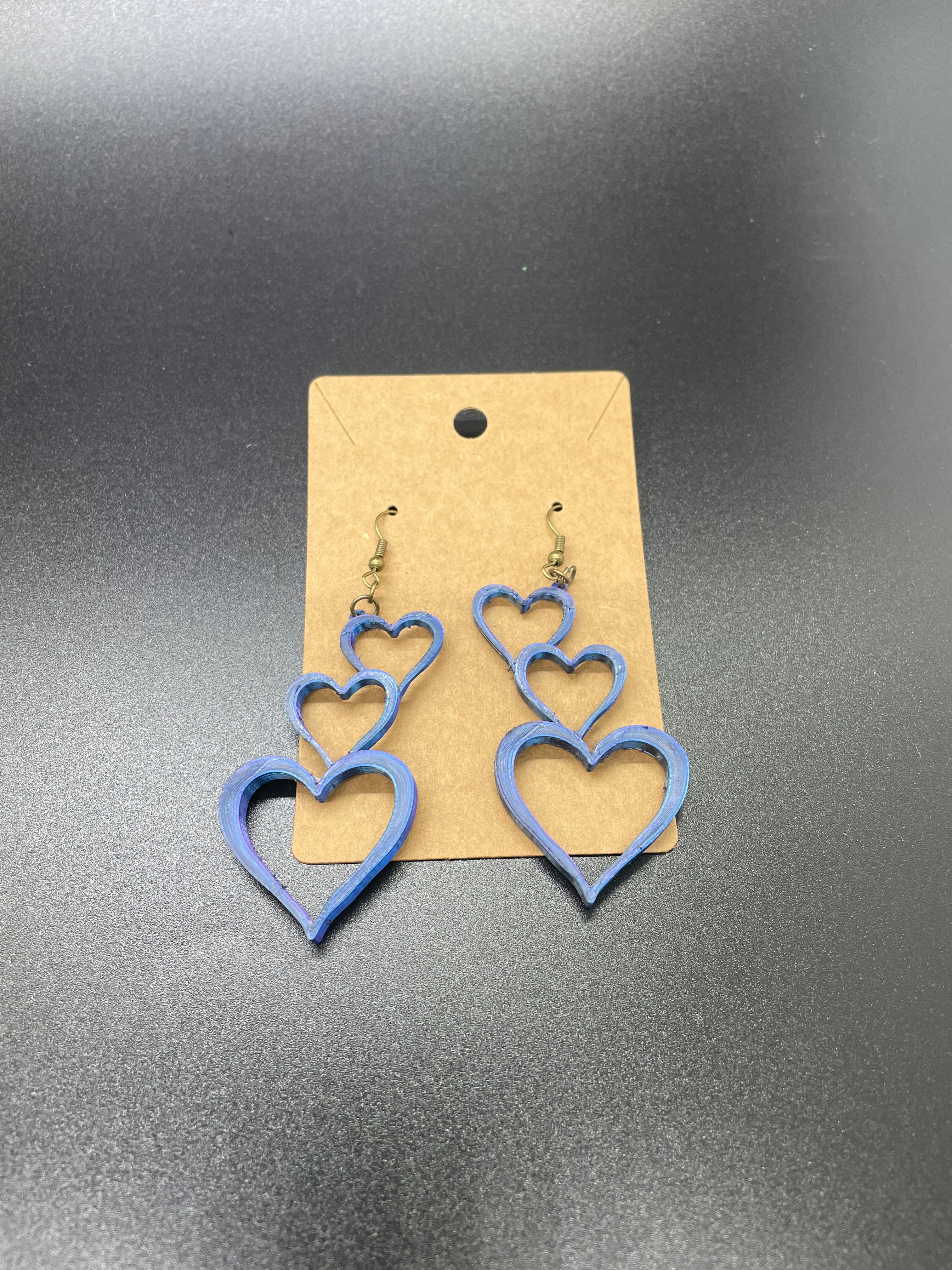 3 heart deals earrings